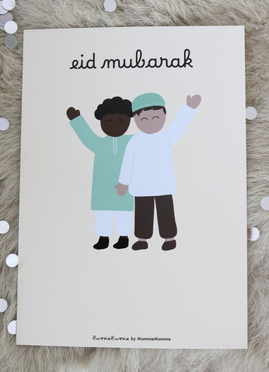 eid mubarak geldkaart jongens