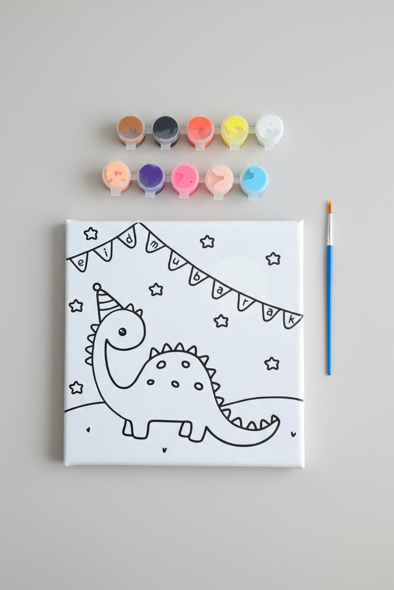 Canvasdoek zelf verven - dino feestje