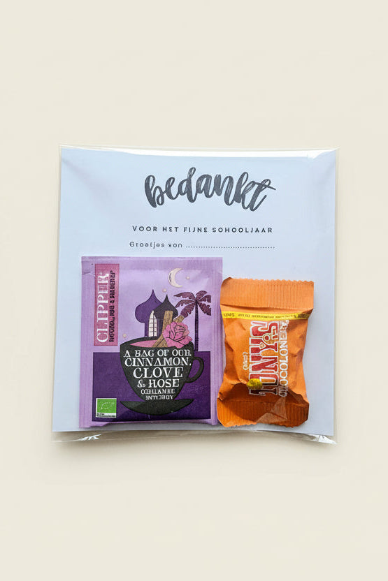 budget cadeau kaart bedankt voor het schooljaar