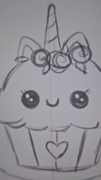 Canvasdoek zelf verven - unicorn cupcake