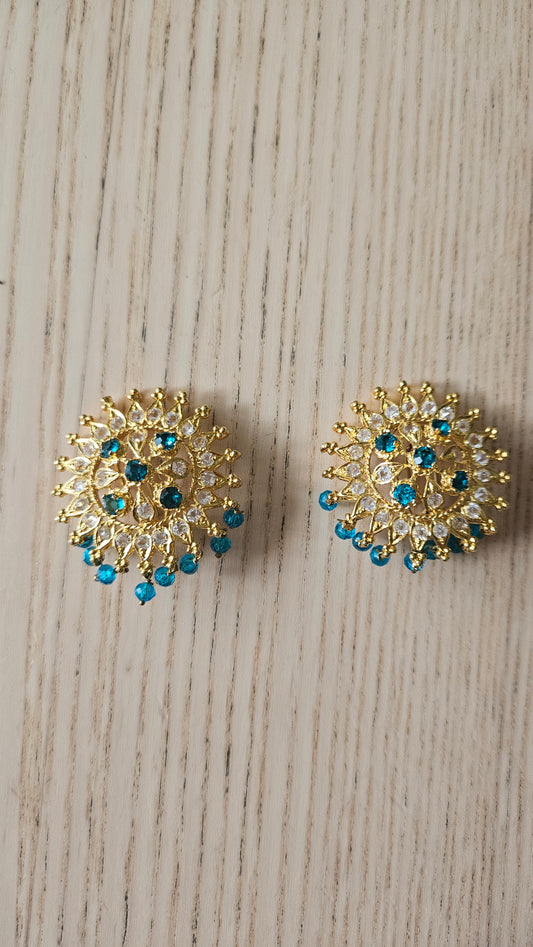 Turquoise oorknoppen
