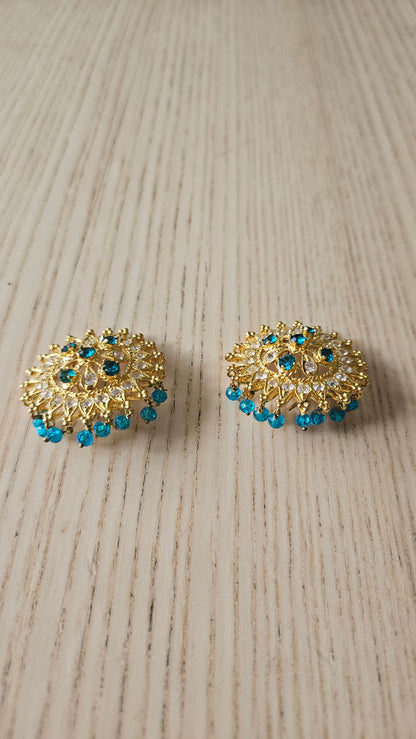 Turquoise oorknoppen
