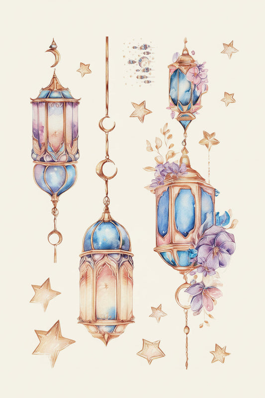 Muur- raamstickers Ramadan en Eid lantaarns